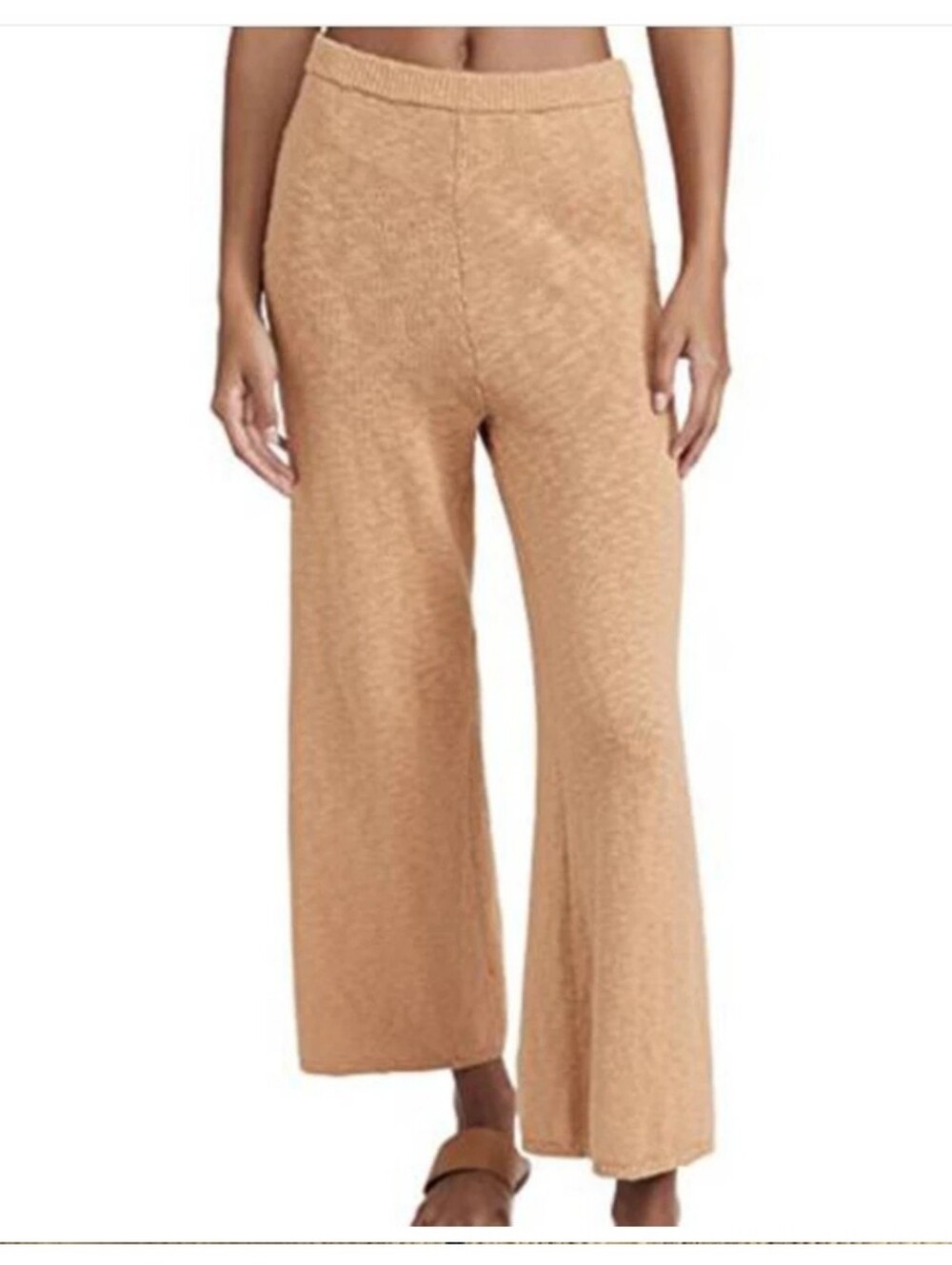 Spell Yellowstone Wide-Leg Knit Pants in Camel Siz XS